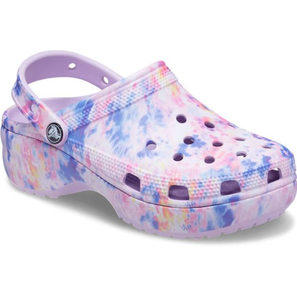 NEW CROCS Size 10 Women's Classic Platform Tie-Dye Graphic Clog - Picture 2 of 6